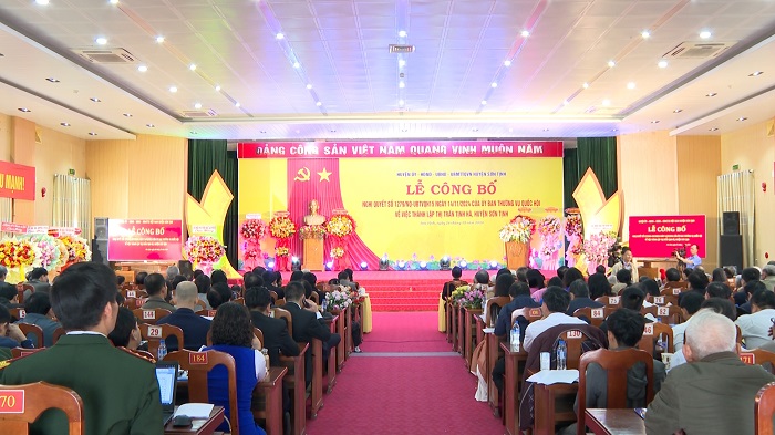 Announcing the Resolution of the National Assembly Standing Committee on the establishment of Tinh Ha town, Son Tinh district